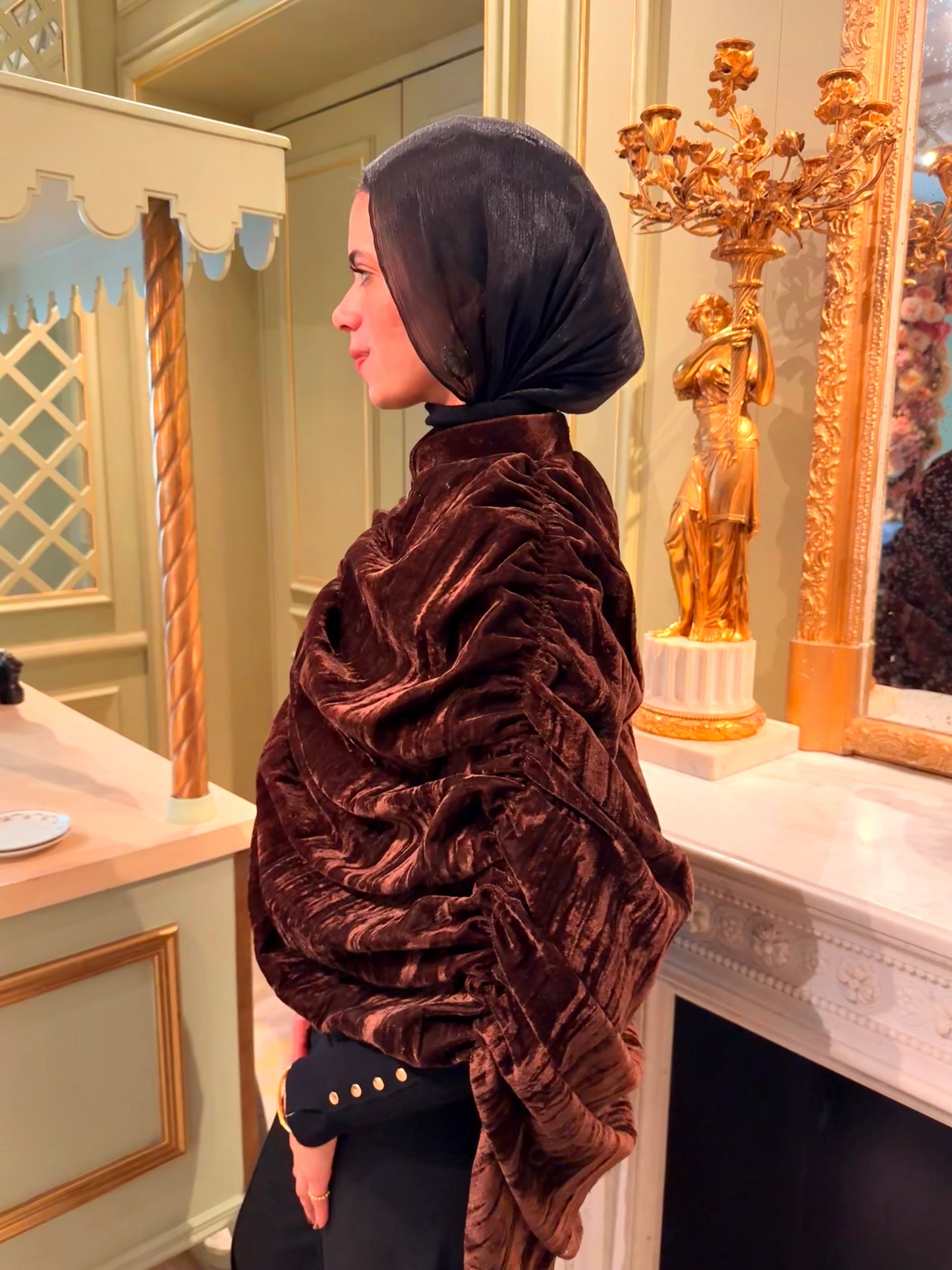 Marron Drapé Top